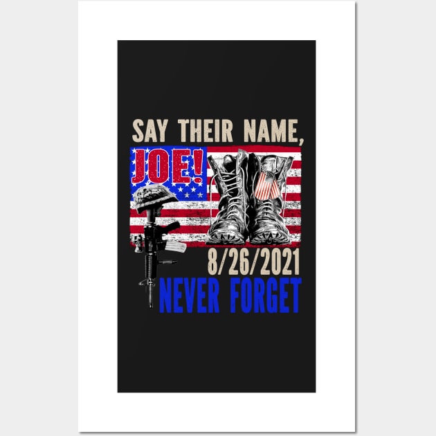 Say Their Names Joe Names Of Fallen Soldiers 13 Heroes Vintage Wall Art by CasperX10